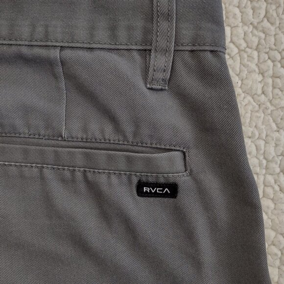 RVCA gray casual cotton blend Weekend Chino shorts mens size 30 - Picture 7 of 7